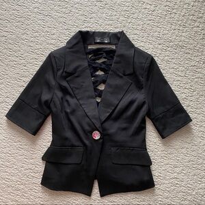 Blue Brain Black Blazer with Lace